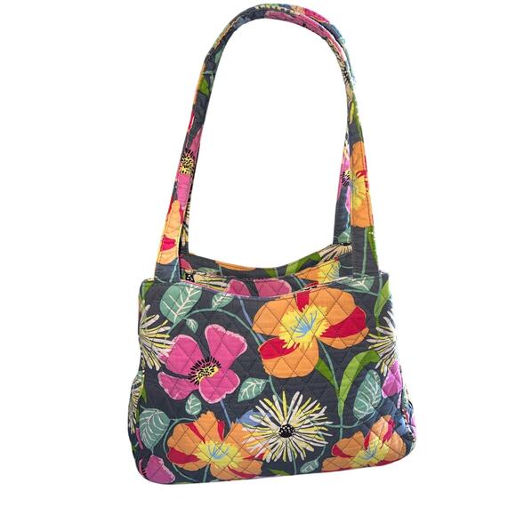 Vera Bradley Jazzy Blooms Double Sided Magnetic Snap Center Zip Tote Cottage - Picture 1 of 10